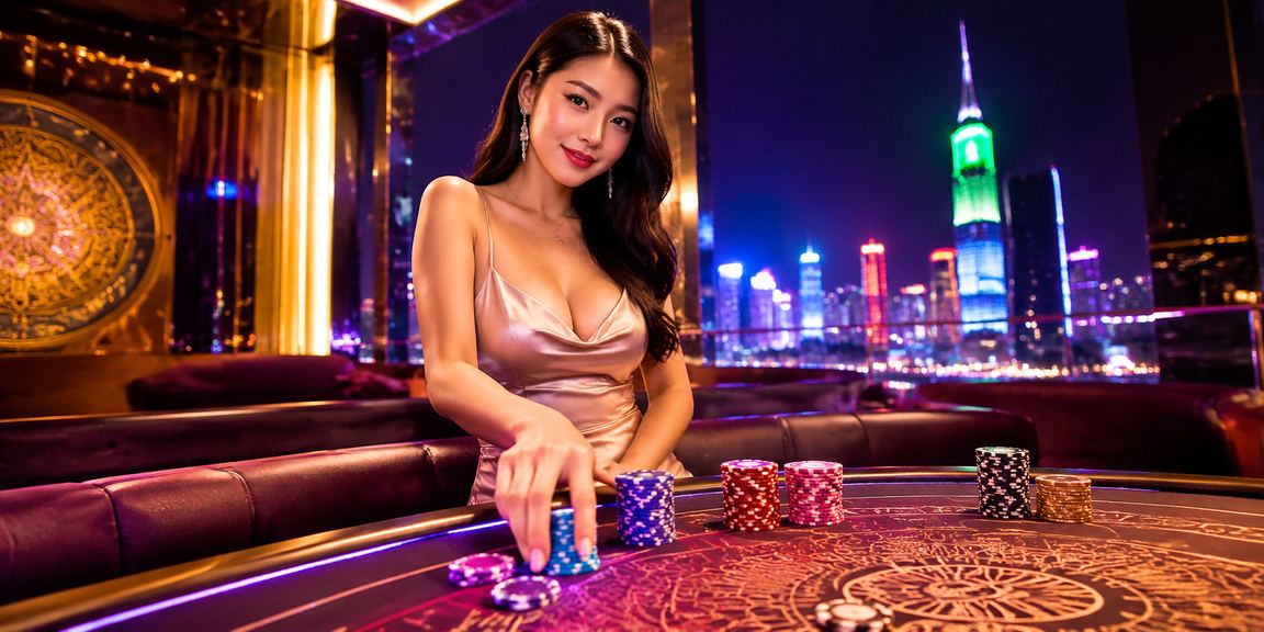 Ánh đèn neon casino sôi động tại Thành phố Hồ Chí Minh về đêm